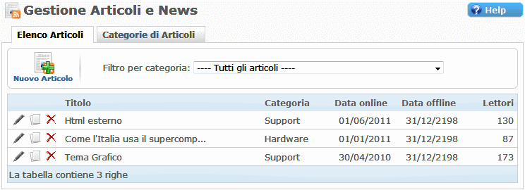 Articoli per il blog Miglior cms italiano in AspNet e Bootstrap