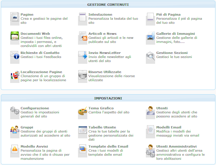 Pannello di Controllo di BravoCMS Miglior cms italiano in AspNet e Bootstrap