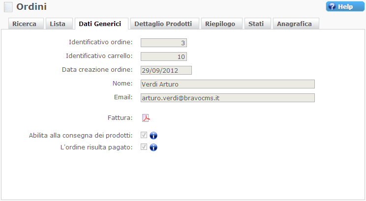 Dettaglio Ordine Ecommerce Miglior cms italiano ecommerce in AspNet e Bootstrap