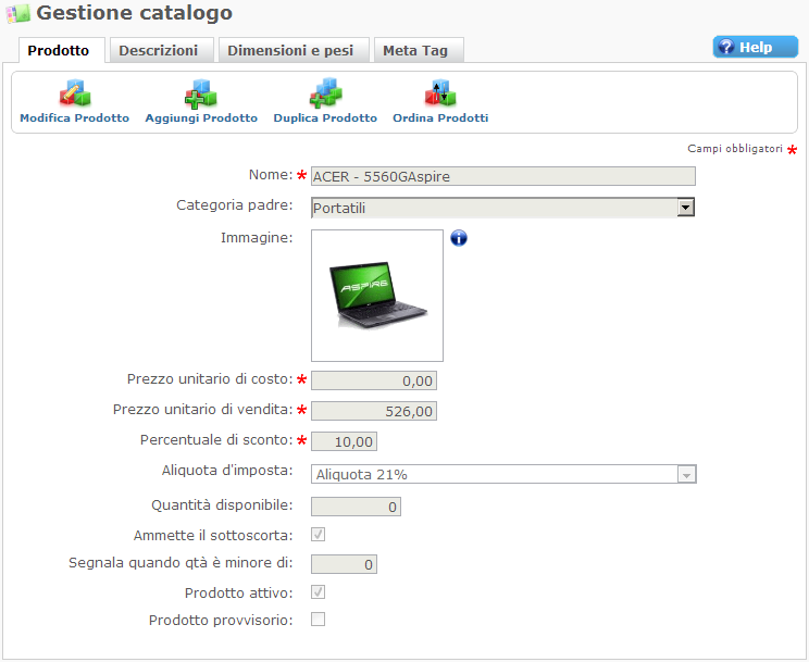 Prodotti Ecommerce Miglior cms italiano ecommerce in AspNet e Bootstrap