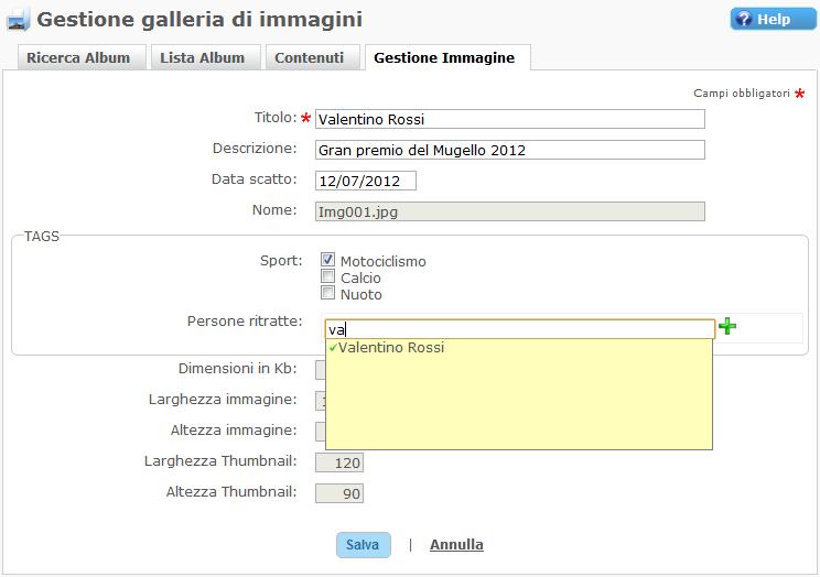 CatalogazioneImmagine Miglior CMS Italiano Bootstrap AspeNet Gallery Galleri Immagini WebResposnive