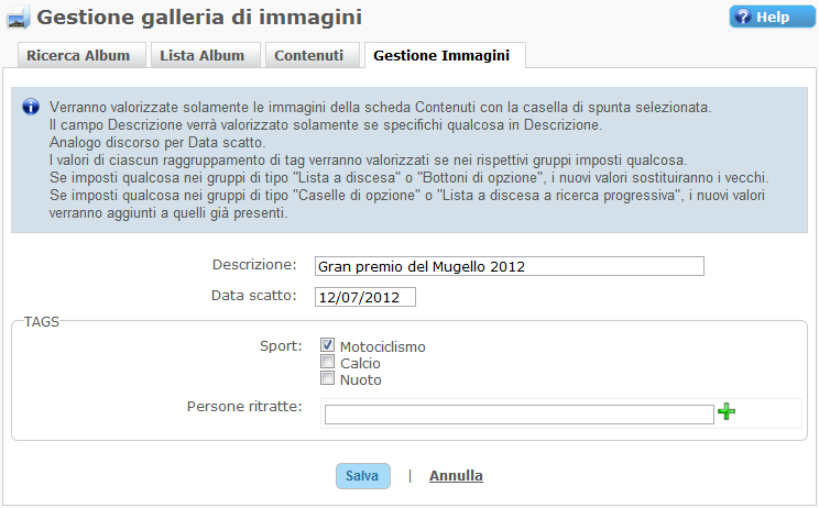 CatalogazioneImmagini Miglior CMS Italiano Bootstrap AspeNet Gallery Galleri Immagini WebResposnive